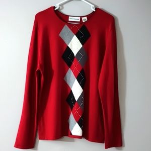 Alfred Dunner Women's Sweater Red Size Large